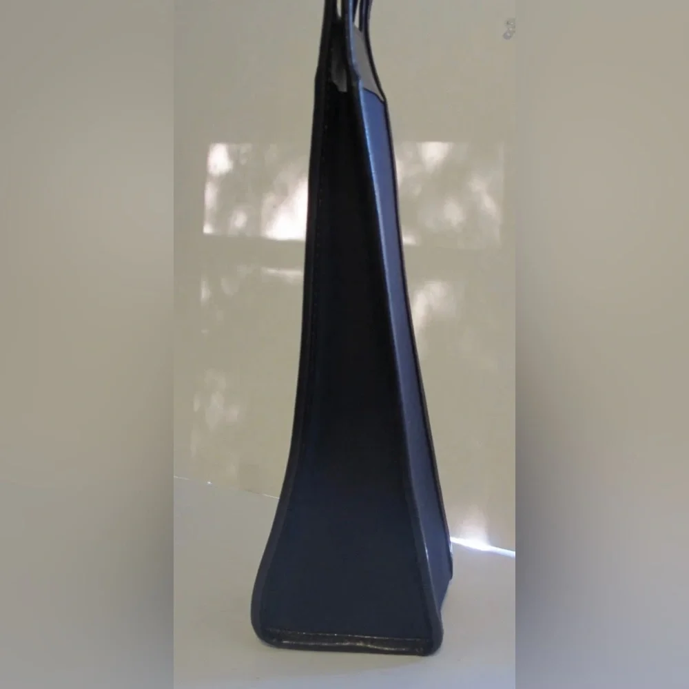 NEW Chaps Navy Canvas & Brown Faux Leather Wine Bottle Carrier Case with Pocket
